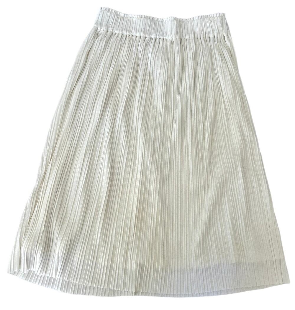 Mastina White Pleated Midi Skirt Size XS Vintage Cottagecore Minimalist Romantic